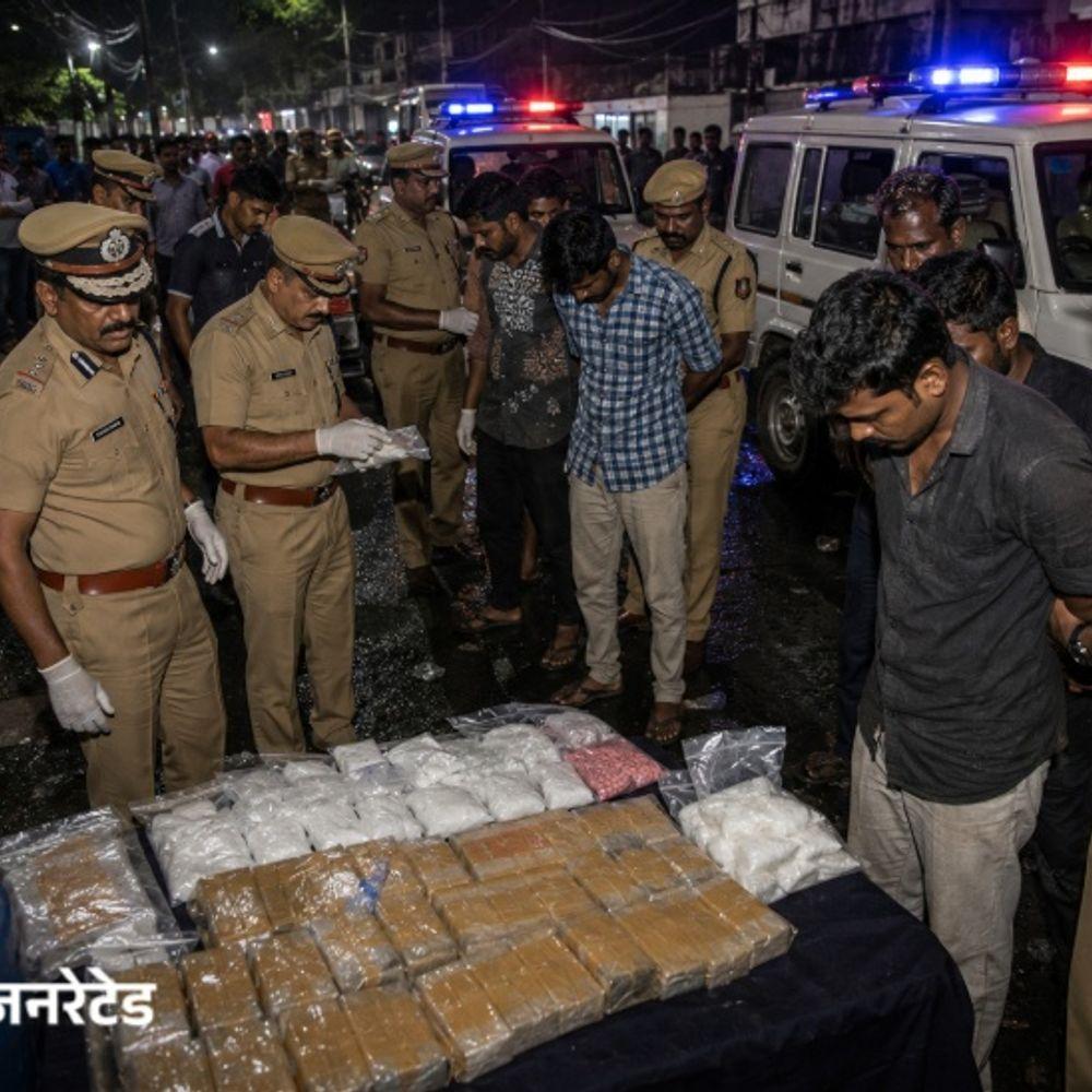 तमिलनाडु में 3 दिन में 3246 बदमाश गिरफ्तार:एंटी-ड्रग टास्क फोर्स ने 419 ड्रग तस्करों से गांजा-नशीली दवाएं जब्त किया, इनकी कीमत 1.43 करोड़